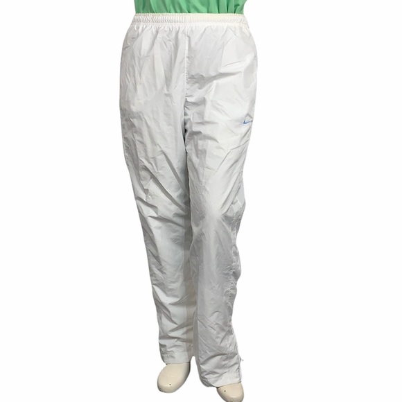 Nike Pants - Nike White Blue Accent Windbreaker Track Pants